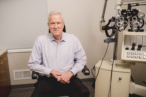 Senior Man In Eye Doctor Office