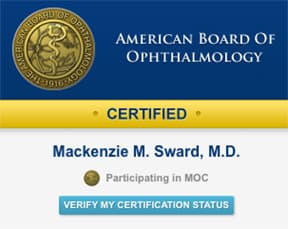 Board Certification for Mackenzie M. Sward, MD