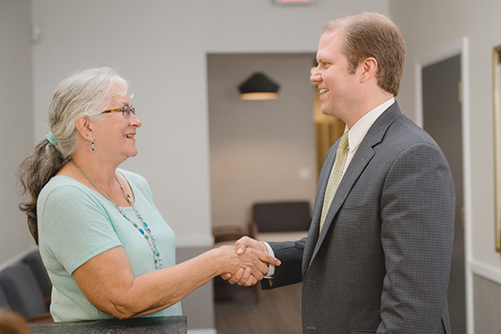 Glaucoma Doctor and Patient Shaking Hands