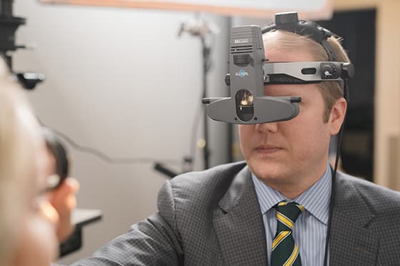 Man In Suit Getting Tested For Glaucoma