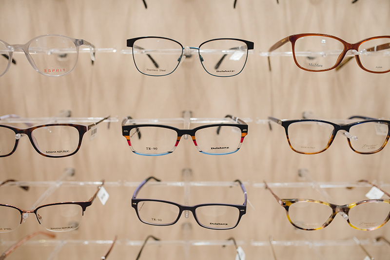 Rack of Eye Glasses