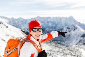 Hiker wearing sunglasses